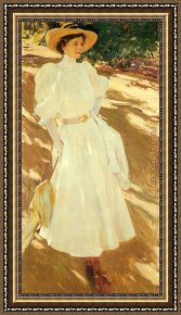 Bastida Framed Paintings - Maria en La Granja [Maria at La Granja] by Joaquin Sorolla y Bastida